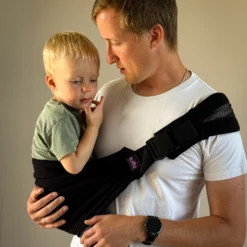 Alternative view of Tuvu Baby & Toddler Hip Carrier – Black Corduroy